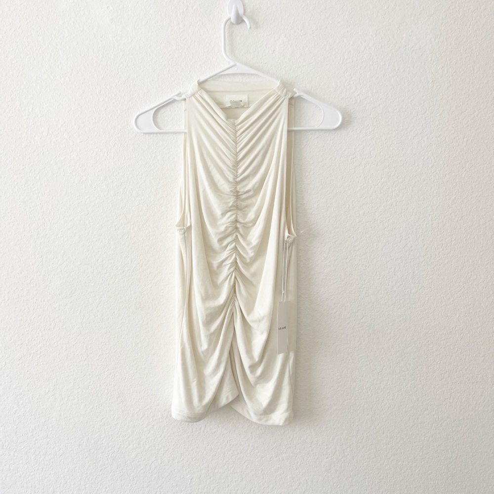 NWT RG Kane Cream Ruched Sleeveless Blouse Medium‎